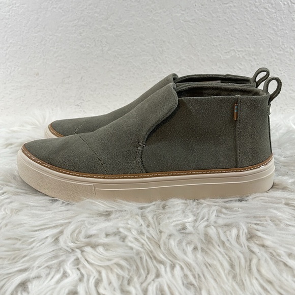 TOMS Paxton Vetiver Grey Suede Slip On Shoes Size 8.5 - Picture 4 of 13